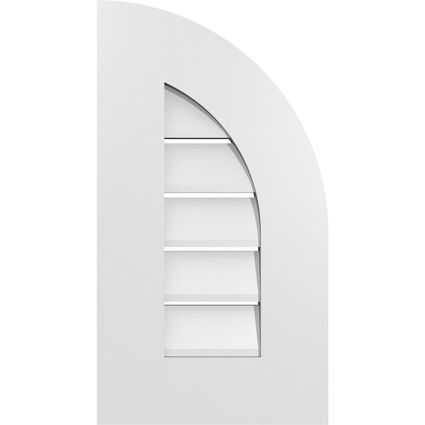 Ekena Millwork Quarter Round Top Right Surface Mount PVC Gable Vent w/ 3-1/2"W x 1"P Standard Frame, 12"W x 22"H GVPQR12X2201SF - main